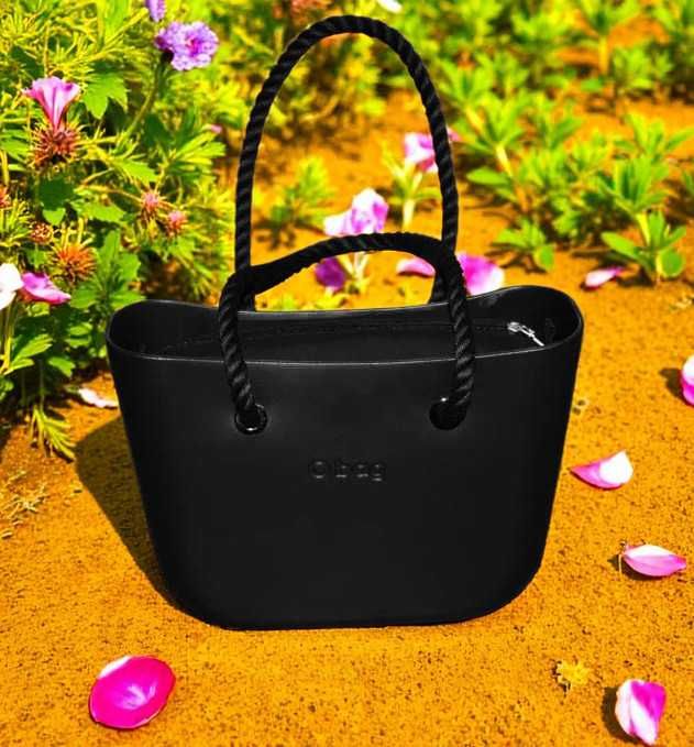Torebka O bag standard Obag Nero Czarna organizer + czarne uchwyty