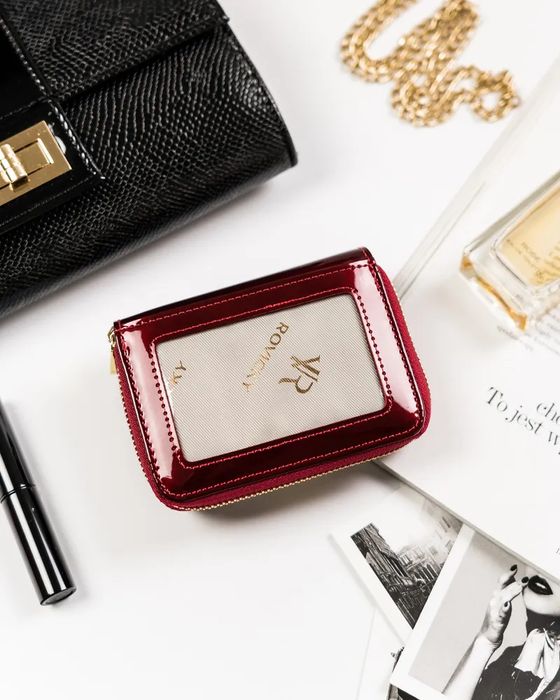 portfel skóra naturalna czerwony damski