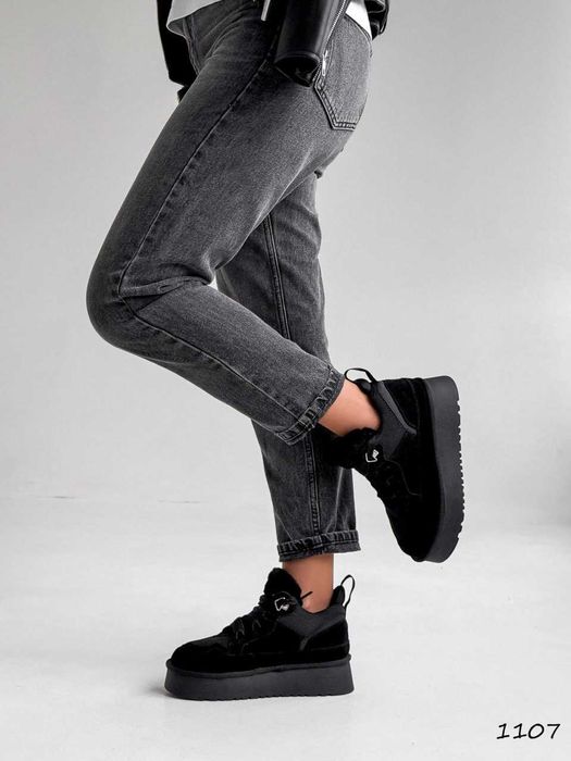 Жіночі угги чорні замшеві (36-40) UGG Lowmel Black Уггі Уги Угі