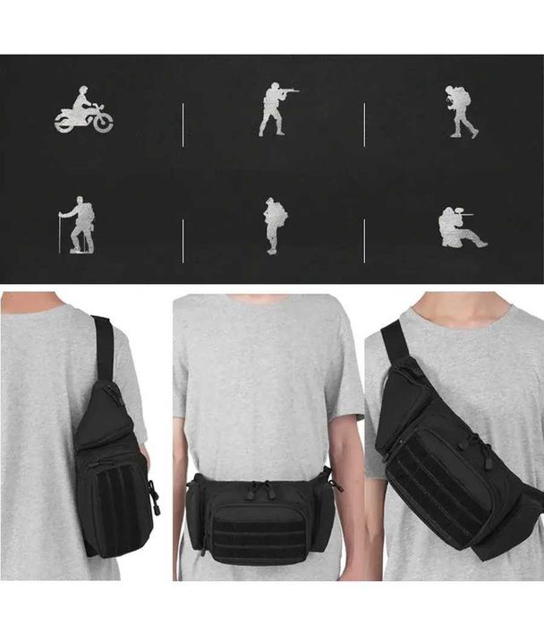 Bolsa Táctica de Cintura Impermeável para Moto
