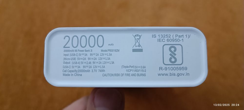 Powerbank Xiaomi 20000mah carregamento rápido  novo em caixa