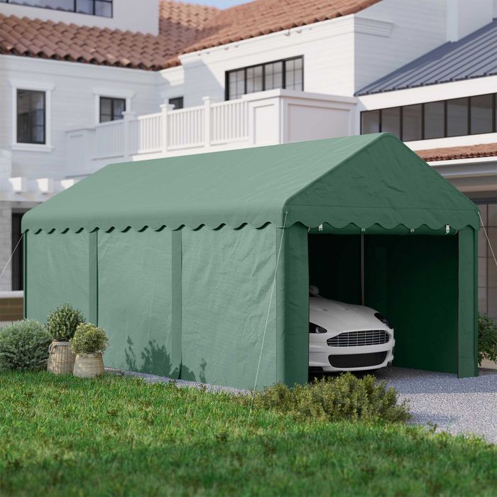 Garagem 6x3 m Impermeável – Garagem Portátil com Laterais Desmontáveis