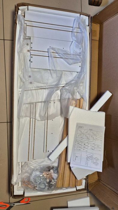 Biurko Skandynawskie 120 cm Białe Konsola Komoda Stolik Uszkodzone