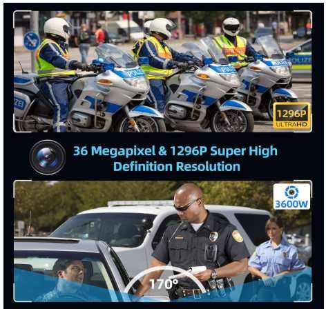 CAMMHD C8-32G Body Camera, 1296P with Audio and Video64409184848899122