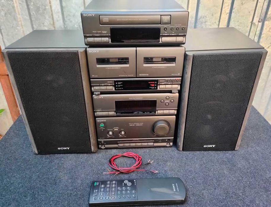 Mini wieża SONY MHC-3800 z kolumnami + pilot stan BDB