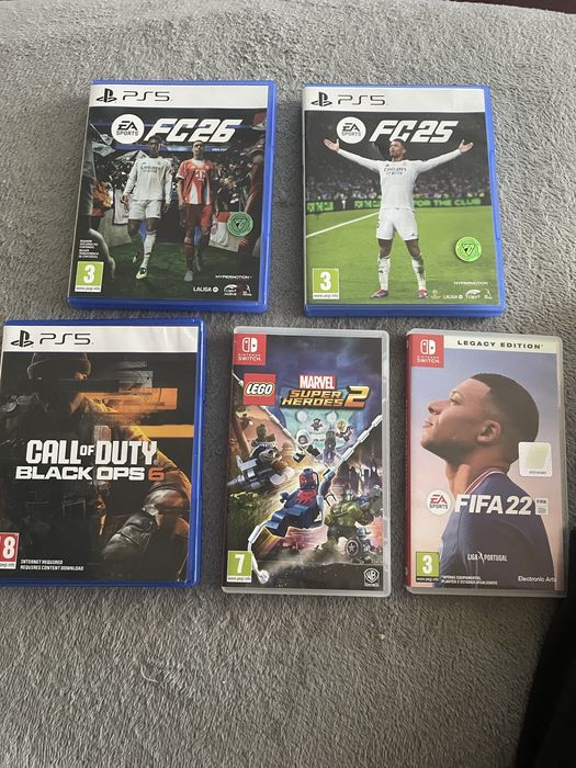 Jogos PS5 e Nintendo Switch