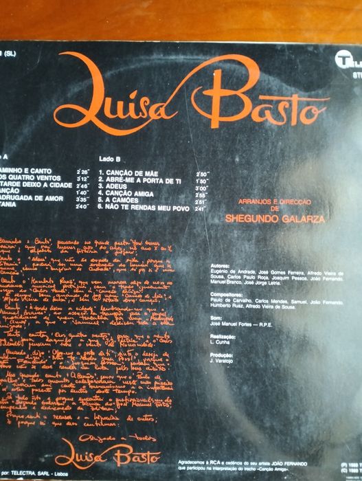Disco de vinil LP Luísa Basto - Caminho e Canto