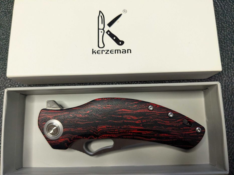 Kerzeman KZ638. Red-black micarta. ніж складний. складной нож