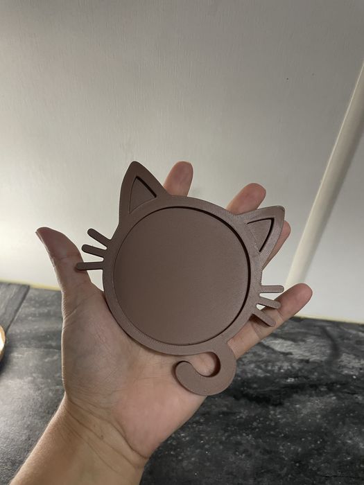 Base para copos com formato de gato
