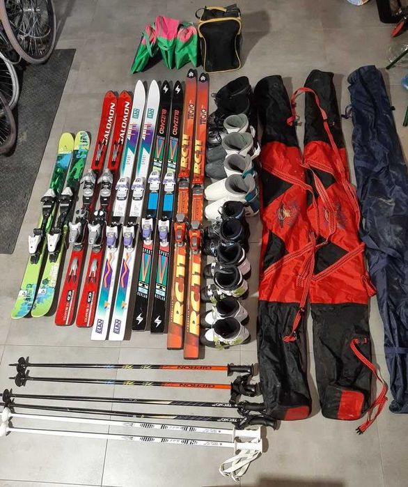 Pakiet narty buty kijki ELAN Blizzard SALOMON Fischer