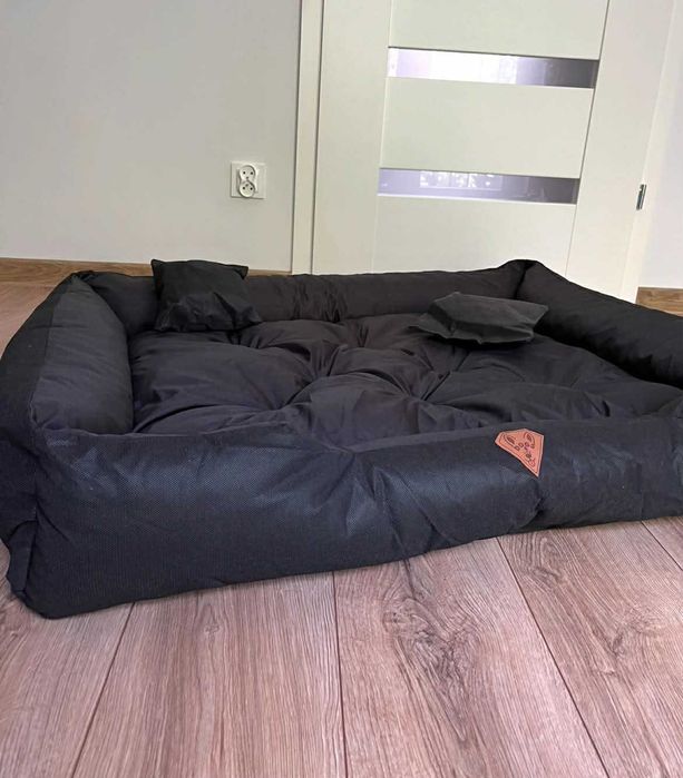 Legowisko dla psa XXL 130x105 czarne wodoodporne poduszki gratis Nowe