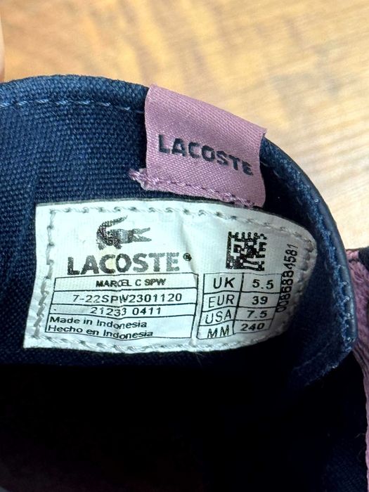 Sneakersy buty trampki tenisówki sneakers shoes Lacoste rozmiar 38