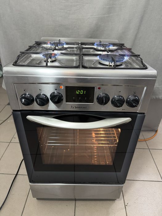 Плита газова з духовкою електричною Mastercook Нержавійка