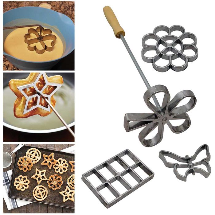 Формочки для хвороста (вафельного печенья) 4 шт. в наборе