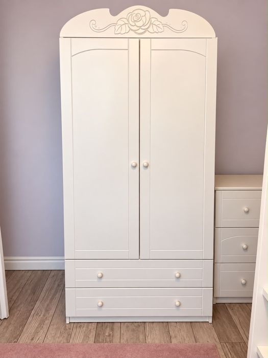 MEBLIK BIANCO FIORI – szafa + komoda + regał/słupek
