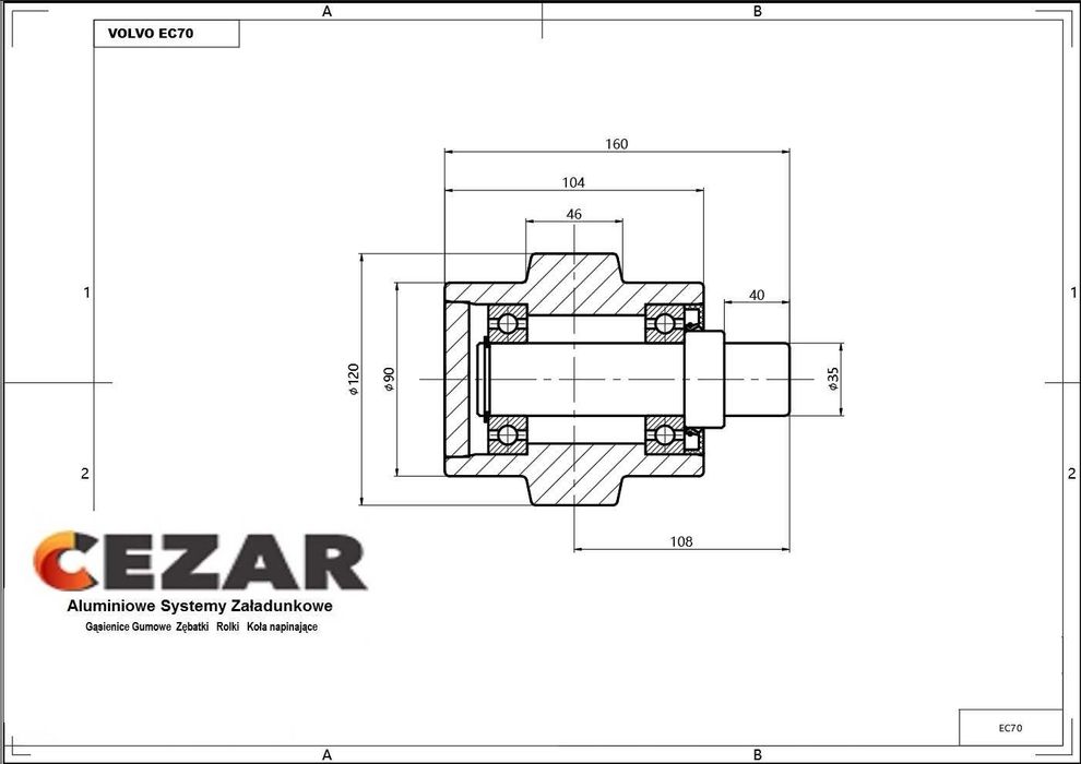 Rolka Podtrzymująca Neuson 8002, 8002RD, 8002RDV, 8003, 75Z