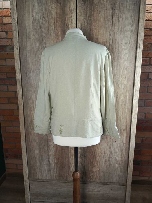 altroModa lniana koszula beżowa z haftem 55% len 45% rayon 38 M