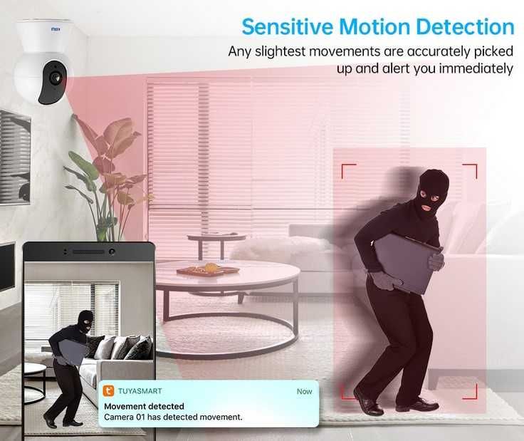 Camara IP WI-FI de Segurança 1080p 3mp Tuya Rastreamento automatico
