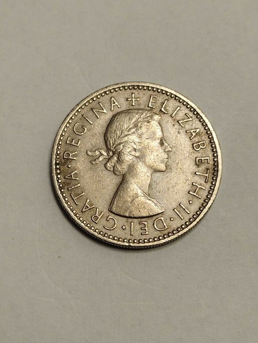 Sprzedam monetę Wielka Brytania 1 szyling 1963r. Elżbieta II stan db.