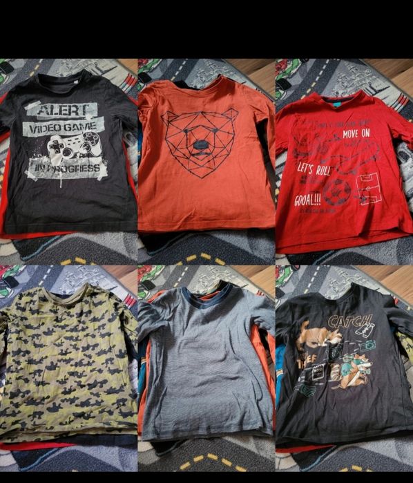 Bluzki z długim rękawem 122/128 wielopaki