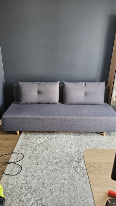 OTTA BIS Sofa rozkładana 3-osobowa szara bardzo dobry stan Agata Meble
