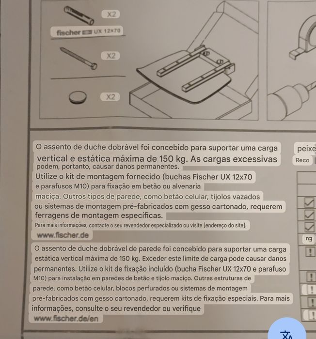 Acento de duche dobrável "NOVO"489713601537658882