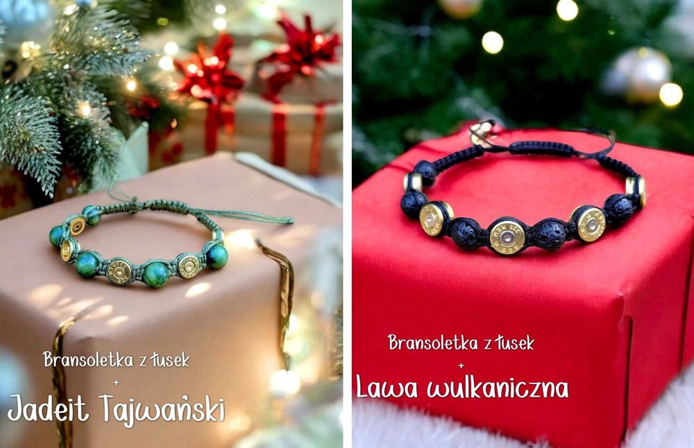 Własnoręcznie wykonana bransoletka łowiecka myśliwska z łusek Handmade