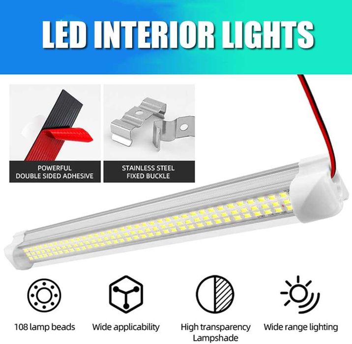 Barra de Led 12V com interruptor (Autocaravana/Campervan)