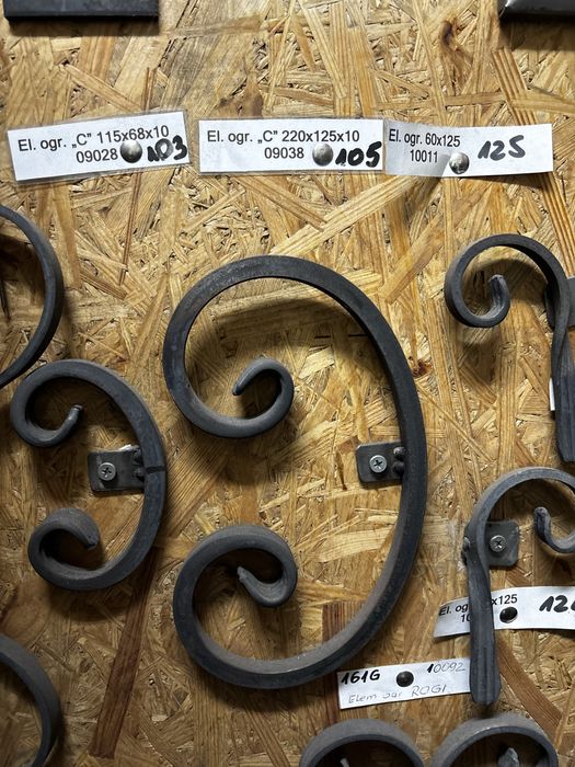 Elementy kute ozdobne do bram i ogrodzeń Wyprzedaż