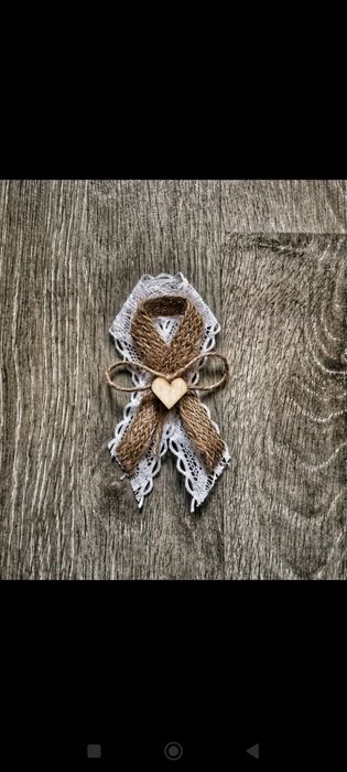 Kotyliony weselne z drewnianym serduszkiem