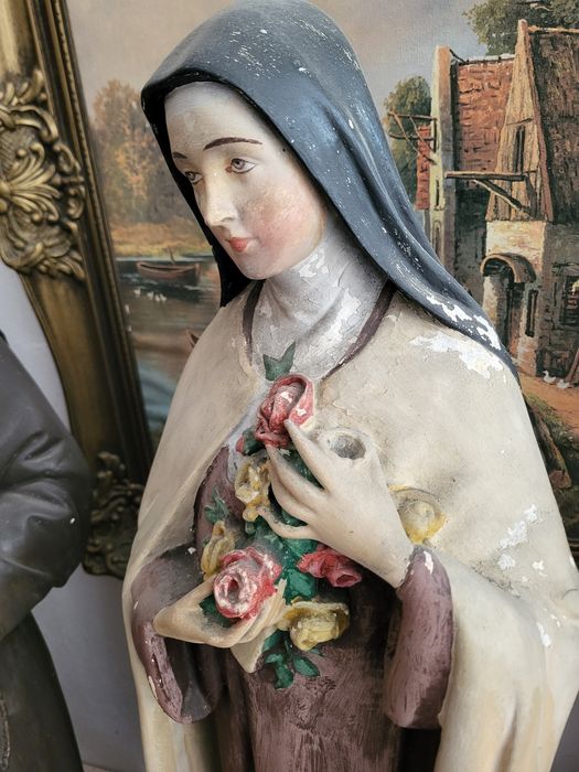Stara figura 84 cm Święta Teresa od Dzieciątka Jezus