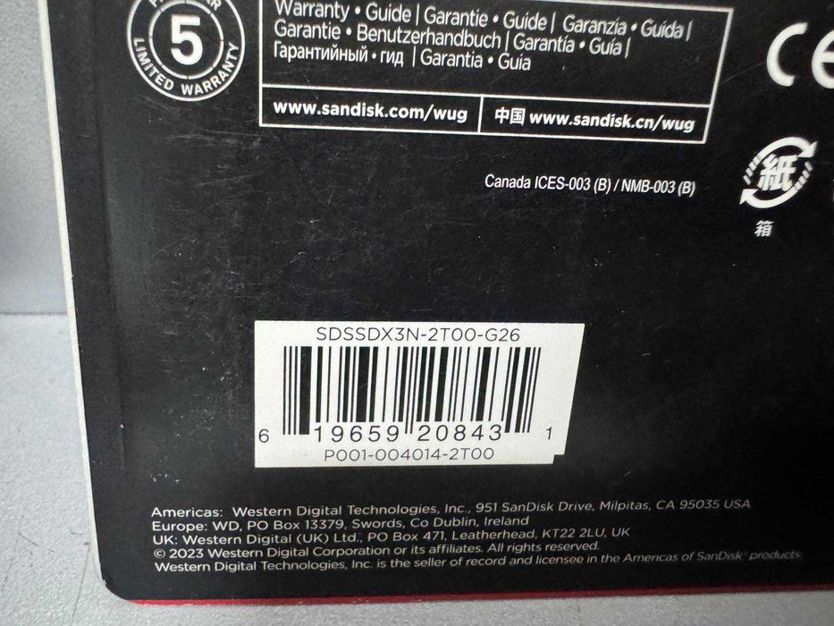 SSD накопичувач SanDisk Extreme 2Tb M.2 NVMe (SDSSDX3N-2T00-G26) Новий!