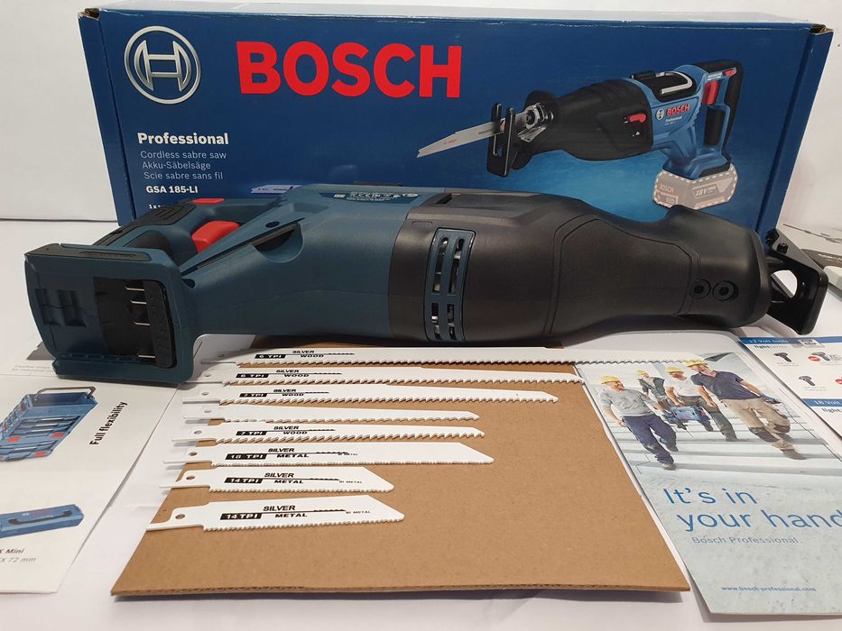 Pila szablasta BOSCH GSA 185 li +noze 8szt pilarka bez aku 18v