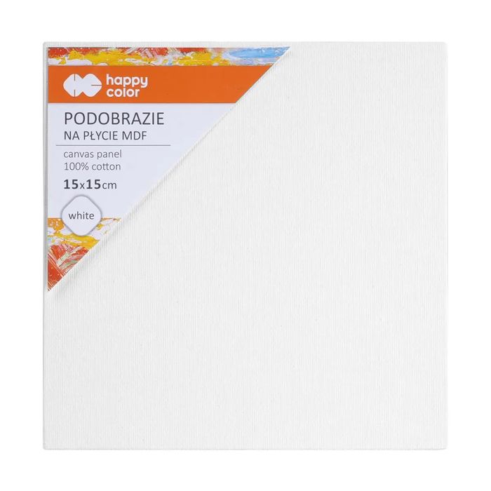 Podobrazie bawełniane impregnowane białe 15x15 tablica MDF 4mm Happy Color. Happy Color. Nowy Produkt
