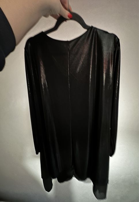 Vestido solto, preto manga comprida XL