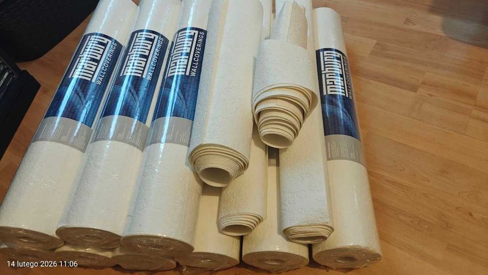 Tapeta strukturalna Marburg, biała, wygląd tynku 50m2 10,05 x 0,53