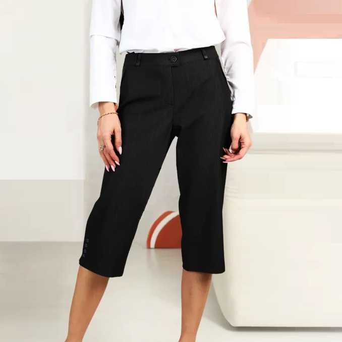 Классические бриджи черные женские брючные бріджі чорні класичні XS