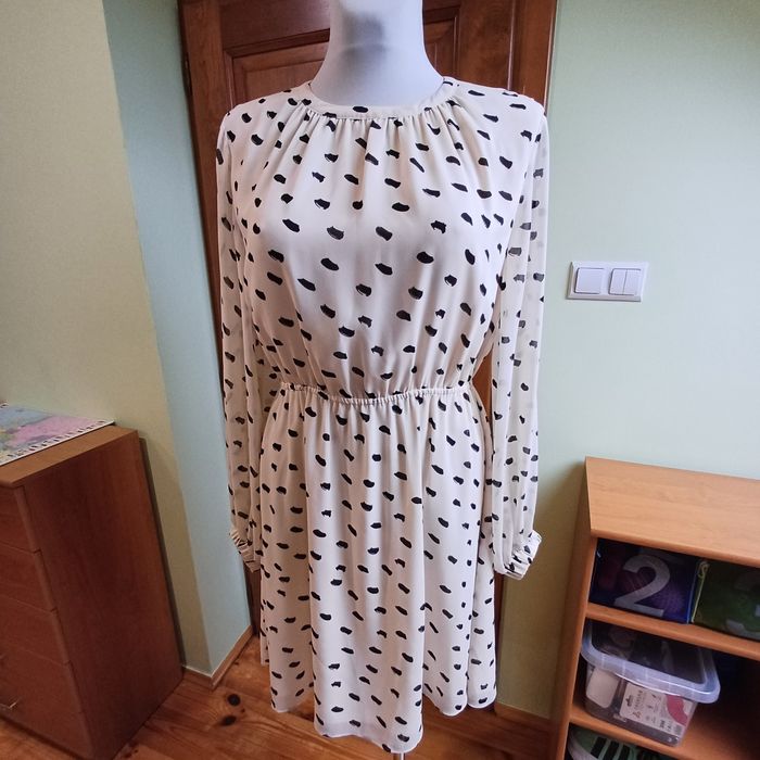 sukienka mini z długimi rękawami, H&M, roz. 40, stan idealny