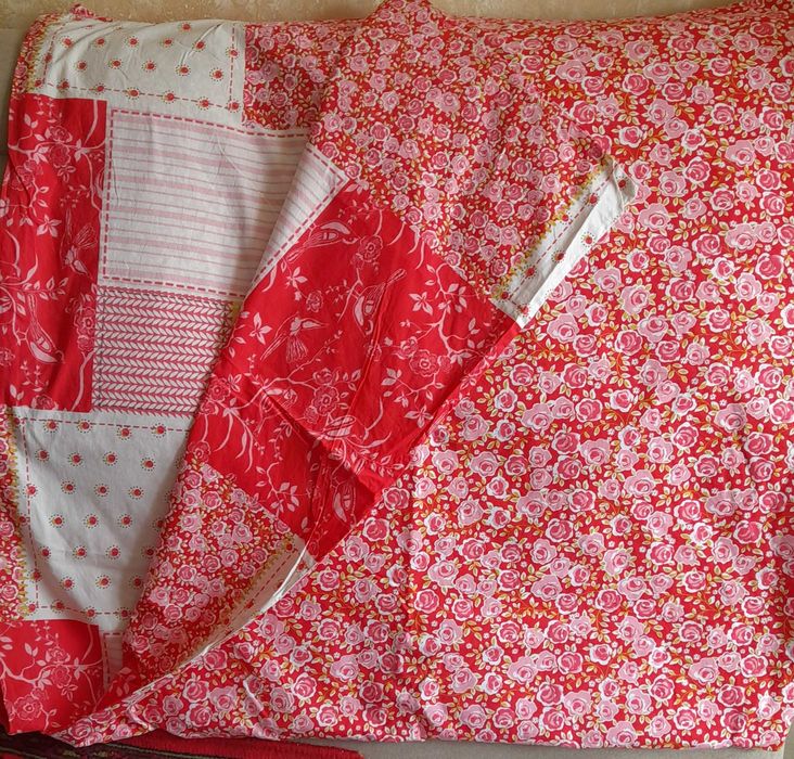 пододеяльник новый, красно-розовый, 100% хлопок