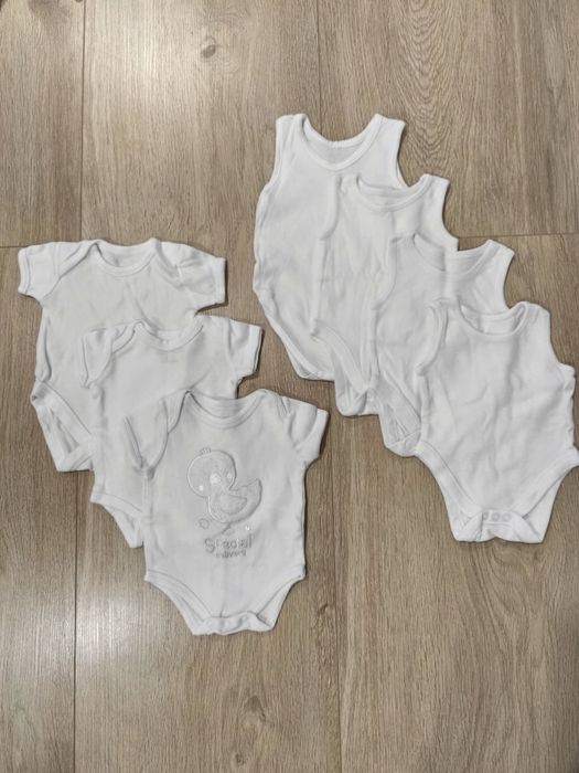 Paka ubrań 62 białe body