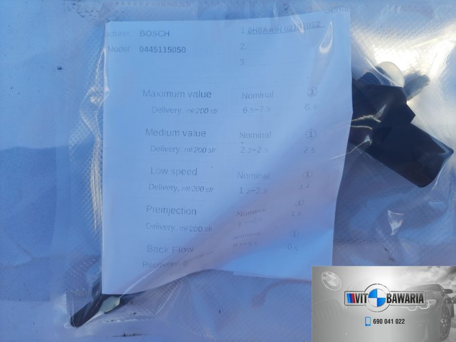 Wtryski piezo BMW E60  3.0D 231KM