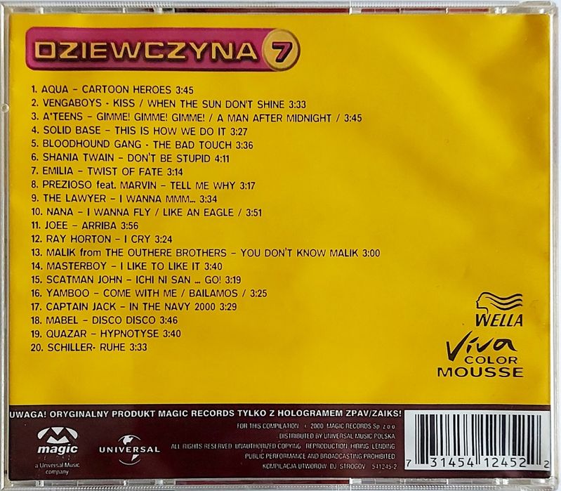 Dziewczyna 7 2000r Aqua Emilia Nana Vengaboys