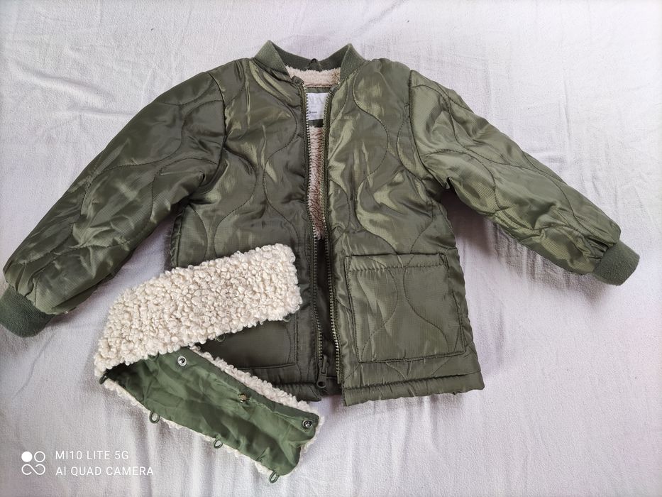 Kurtka zimowa, parka khaki, Zara 98