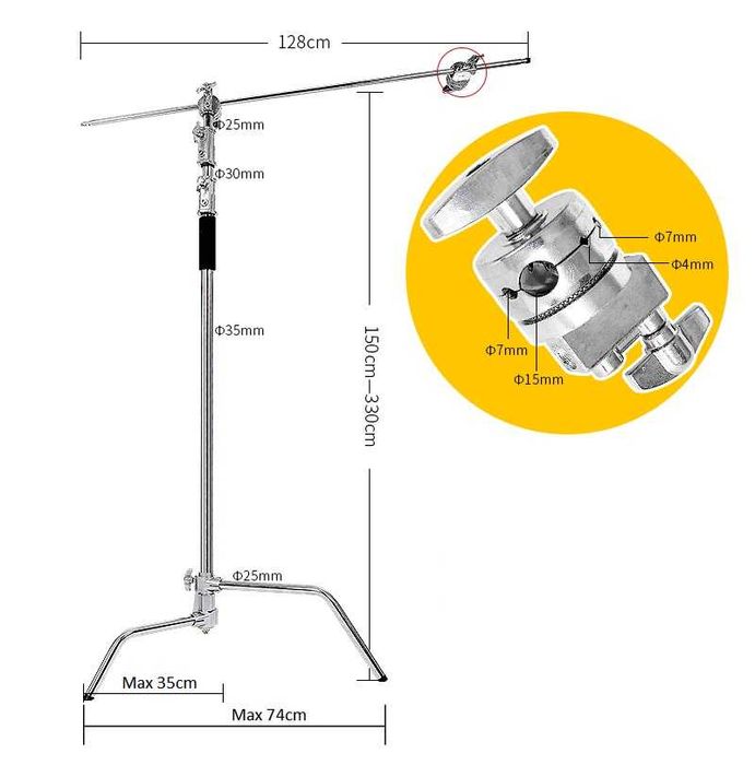 Професійна студійна металева стійка журавель C-stand 330см