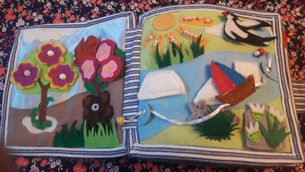 Мягкая развивающая книжка из фетра. Ручная работа