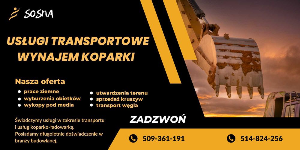 Usługi transportowe i koparko-ładowarką