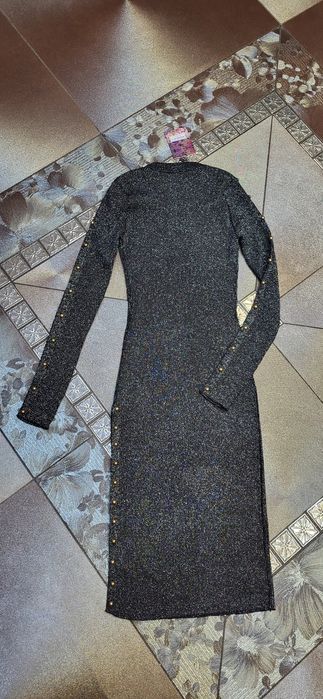New collection sukienka midi brokatowa czarna sylwester Uni