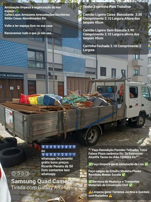 Faço Cargas de Entulho Madeira Pladur Monos Resíduos Tb Faço mudanças e transportes