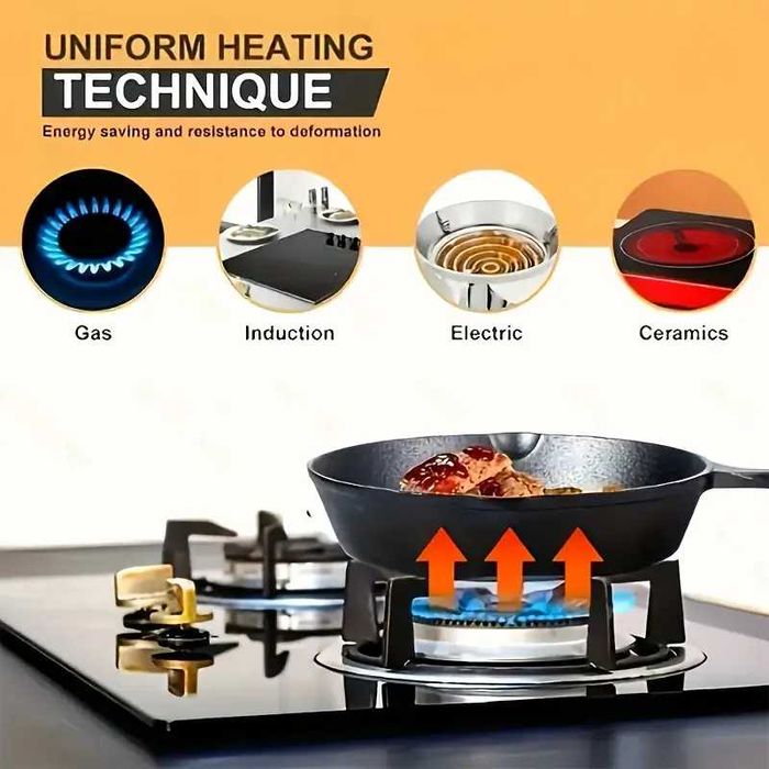 Zestaw 4 sztuk patelni żeliwnych, patelnie z powłoką nieprzywierającą