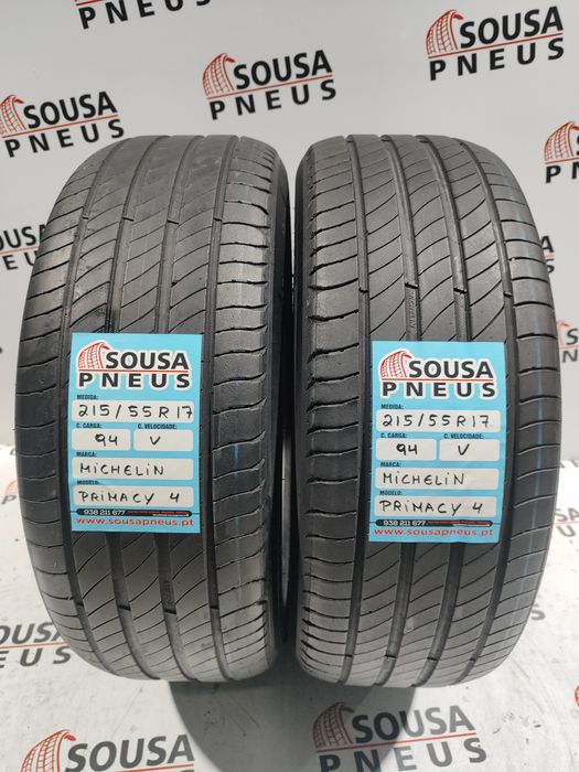 2 pneus semi novos 215-55R17 Michelin - Oferta dos Portes